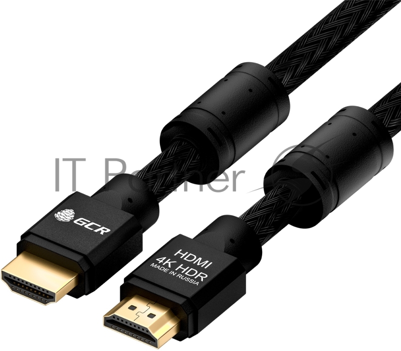 Кабель GCR 7.5m HDMI версия 2.0, HDR 4:2:2, Ultra HD, 4K 60 fps 60Hz/5K*30Hz, 3D, AUDIO, 18.0 Гбит/с, 28/28 AWG, OD7.8mm, тройной экран, черный нейлон, AL корпус черный, фер.кольца, GCR-52193 GCR Кабель 7.5m HDMI версия 2.0, HDR 4:2:2, Ultra HD, 4K 6