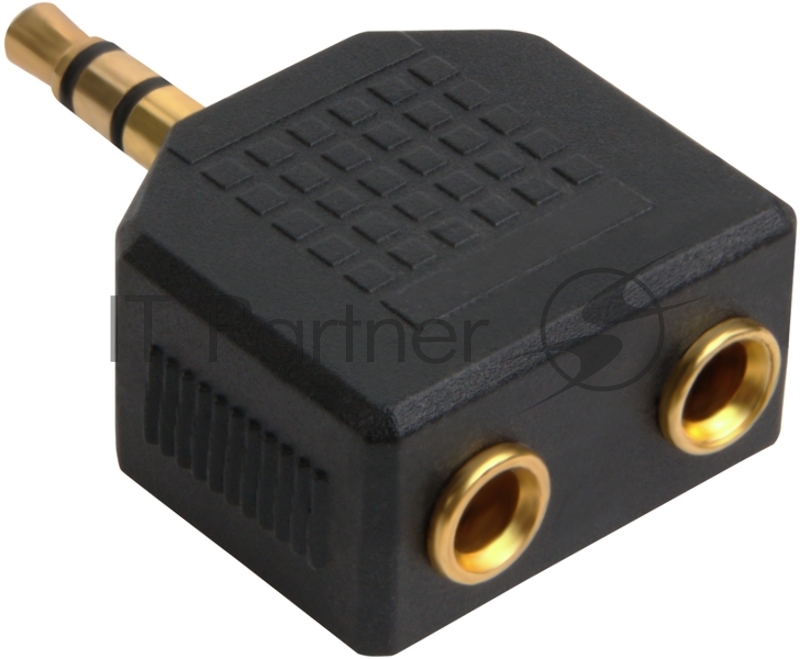 Переходник-разветвитель Greenconnect аудио jack 3,5 mm/2*jack 3,5 mm, M/F, GCR-AVA05, черный