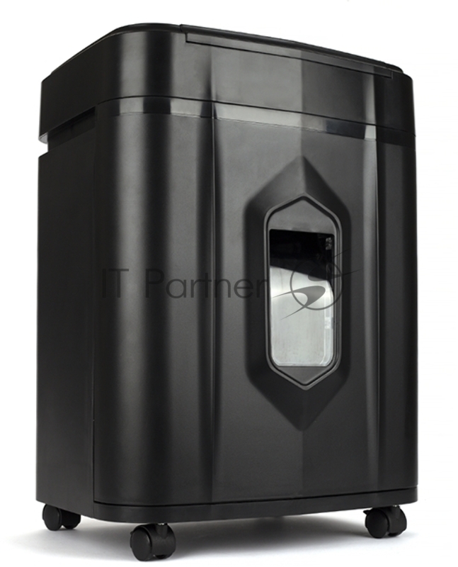 Шредер Heleos АП23-4 черный с автоподачей (секр.P-4) фрагменты 145лист. 23лтр. скрепки скобы пл.карты