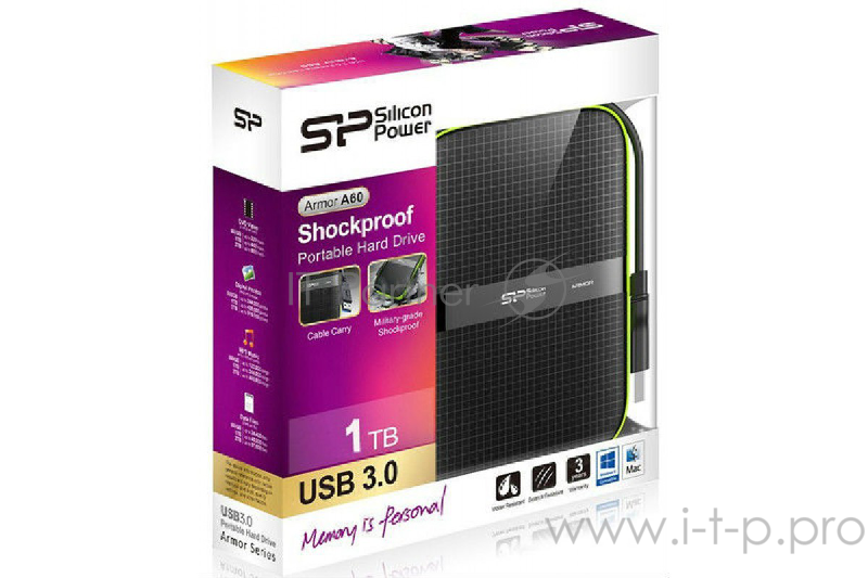 Жесткий диск Silicon Power USB 3.0 1Tb A60 SP010TBPHDA60S3K Armor 2.5 черный