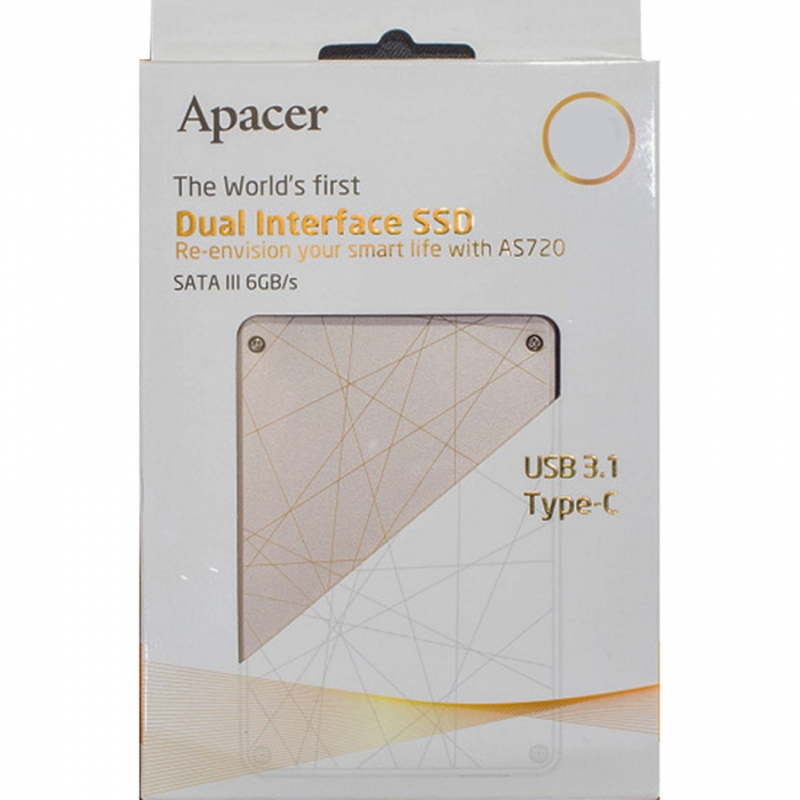 Жесткий диск SSD 2.5 240GB Apacer AS720 External SSD AP240GAS720-1 USB 3.1 Gen 2 Type-C & SATA 6Gb/