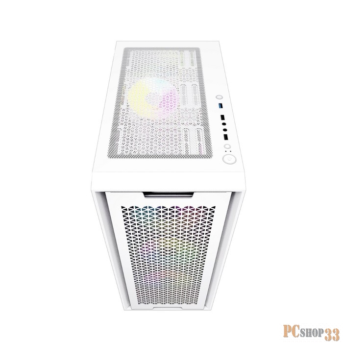 Корпус Powercase Alisio X4W, Tempered Glass, 4x 120mm 5-color fan, белый, ATX (CAXW-L4)