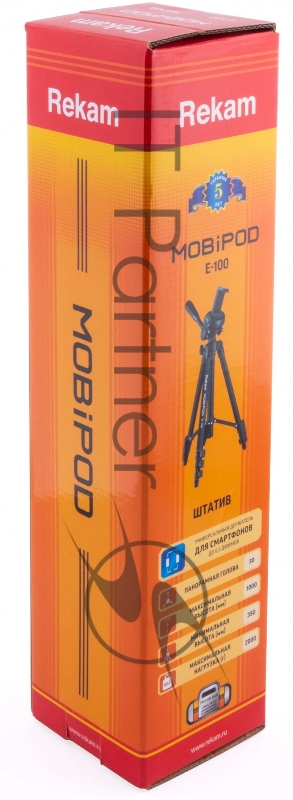 Штатив Rekam Mobipod E-100 напольный черный алюминий (379гр.)
