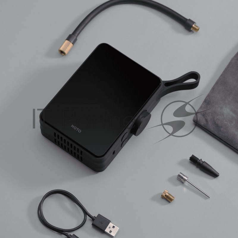 Компрессор накачки шин HOTO Portable Electric Tire Inflator авто-мото-вело, акум 2500мАч