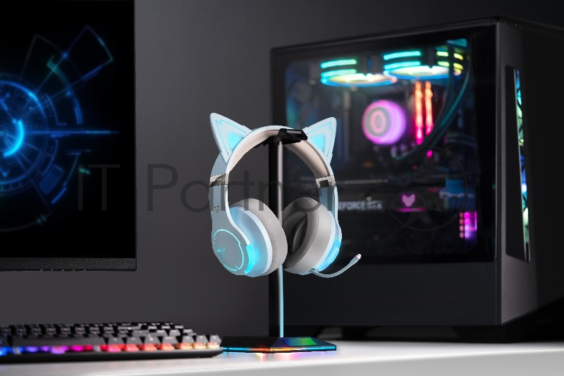 Наушники с микрофоном Edifier G5BT Cat голубое небо/серый