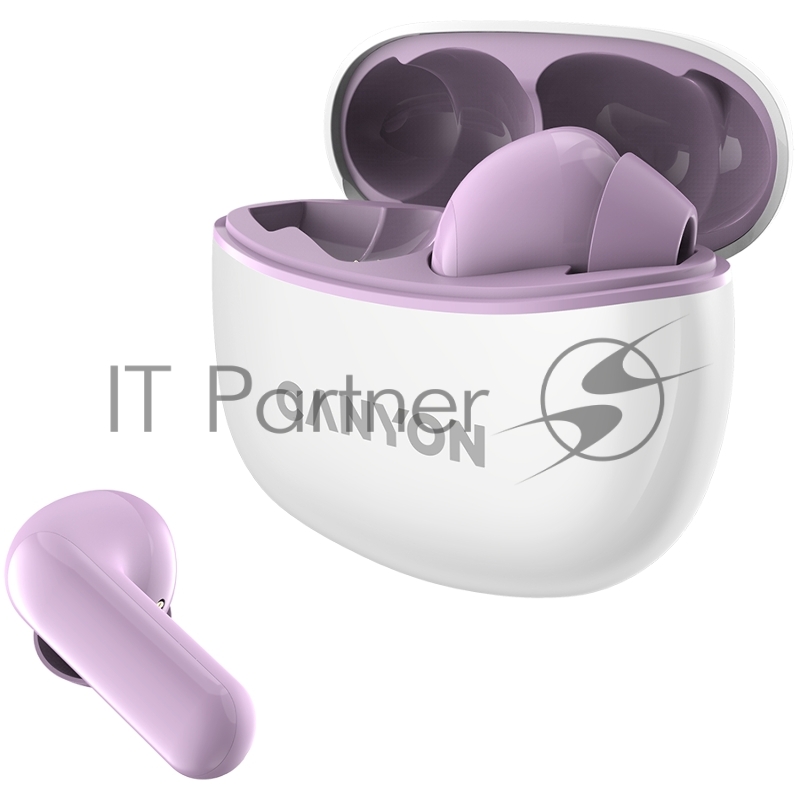 Наушники Canyon TWS-5 Bluetooth headset, with microphone Purple