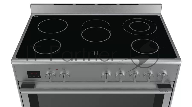 Электрическая плита с духовкой BOSCH HCB738357M Отдельностоящая Series 8, 846-880 x 898 x 600, 5 зон готовки мощностью 1.2-2.2 кВт, духовка на 112 л мощностью 3.1 кВт, 8 режимов работы, гриль, каталитическое покрытие духовки, регулируемая высота плит