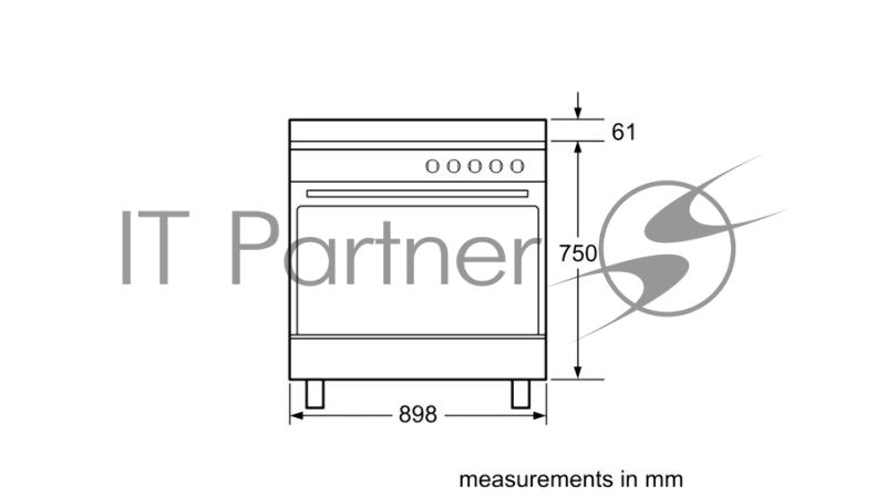 Электрическая плита с духовкой BOSCH HCB738357M Отдельностоящая Series 8, 846-880 x 898 x 600, 5 зон готовки мощностью 1.2-2.2 кВт, духовка на 112 л мощностью 3.1 кВт, 8 режимов работы, гриль, каталитическое покрытие духовки, регулируемая высота плит