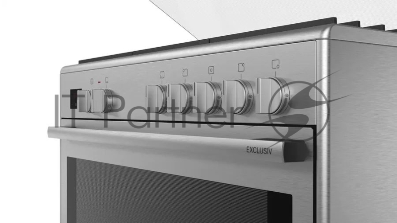 Отдельностоящая плита с газовой варочной поверхностью и электрической духовкой BOSCH HSB738357M Series 8, 846-880 x 898 x 600, 5 конфорок с электроподжигом, духовка мощностью 3.1 кВт на 112 л, 8 режимов работы, гриль, каталитическое покрытие духовки