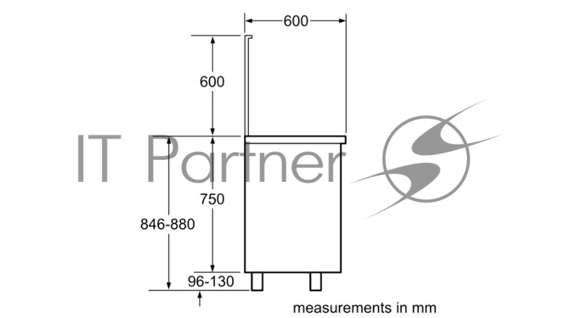 Отдельностоящая плита с газовой варочной поверхностью и электрической духовкой BOSCH HSB738357M Series 8, 846-880 x 898 x 600, 5 конфорок с электроподжигом, духовка мощностью 3.1 кВт на 112 л, 8 режимов работы, гриль, каталитическое покрытие духовки