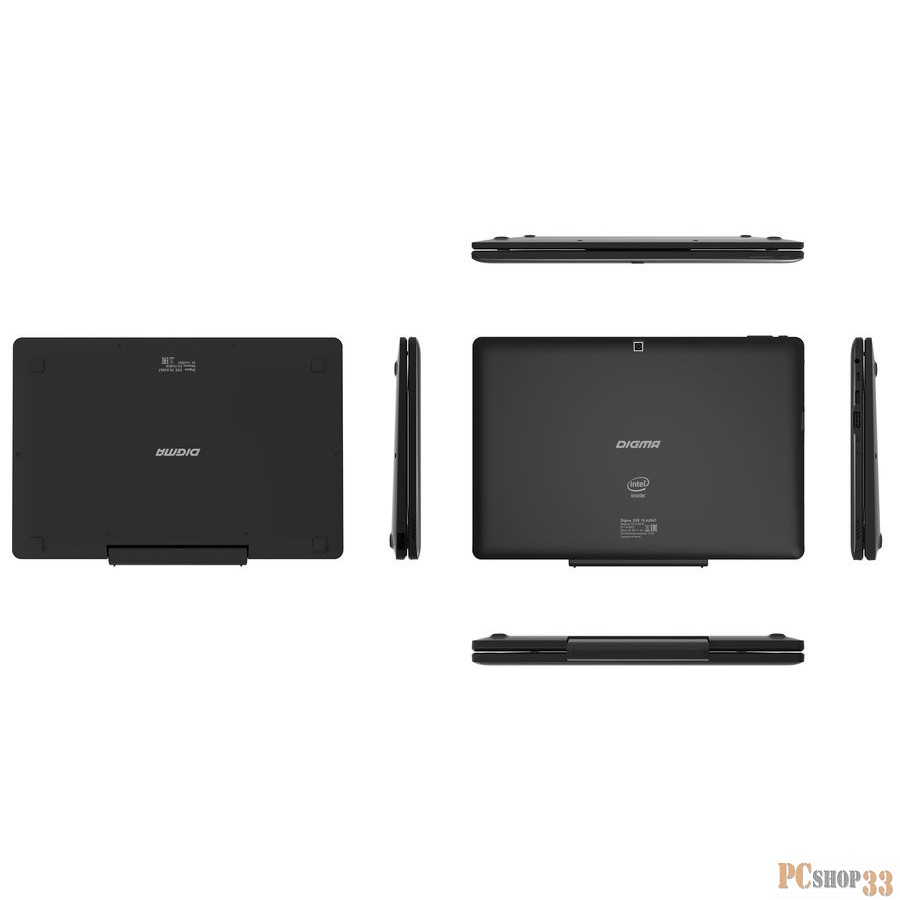 Планшет Digma EVE 10 A204T Atom Z8350 (1.1) 4C/RAM2Gb/ROM64Gb 10.1 IPS 1920x1200/Windows 10/черный/2Mpix/2Mpix/BT/WiFi/ 128Gb/mHDMI/600