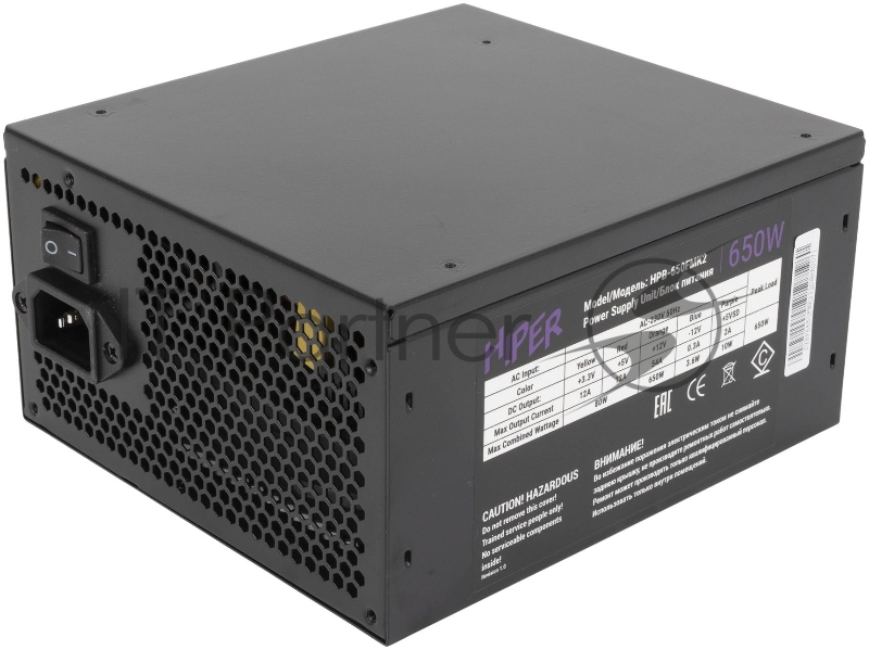 Блок питания Hiper ATX 650W HPB-650FMK2 80+ gold (24+4+4pin) APFC 120mm fan 6xSATA Cab Manag RTL