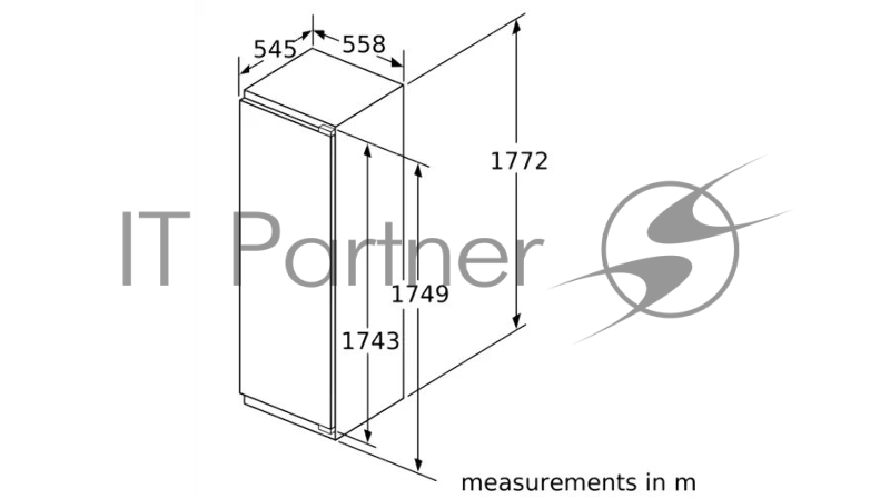 Встраиваемый холодильник BOSCH KIR81AF30M Series 6, 177,5 x 55 см, регулируемые полки, усиленная вентиляция, FreshSense
