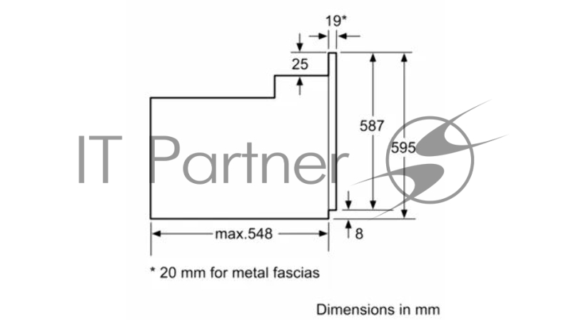Встраиваеммый духовой шкаф SIEMENS HA010FBR1M IQ100 548x595x595мм 8 режимов готовки Каталитическая парциальная, гидролитическая очистка 3,3КВт Нерж.