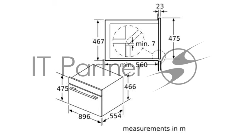 Встраиваеммый духовой шкаф SIEMENS VB011CBR0M IQ100 90*48см, 85л, кнопочное управление, гидролитическая очистка 3,1КВт нержав