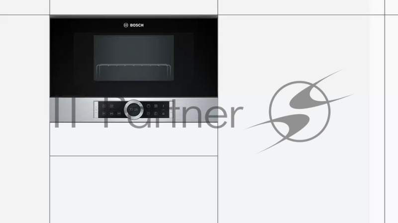 Встраиваемая микроволновая печь BOSCH BEL634GS1M Series 8, 60х38 см, функция гриль, нерж.
