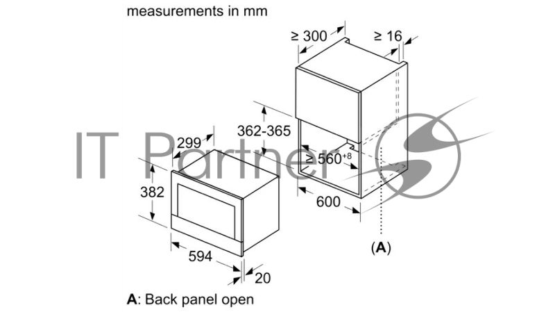 Встраиваемая микроволновая печь BOSCH BEL634GS1M Series 8, 60х38 см, функция гриль, нерж.