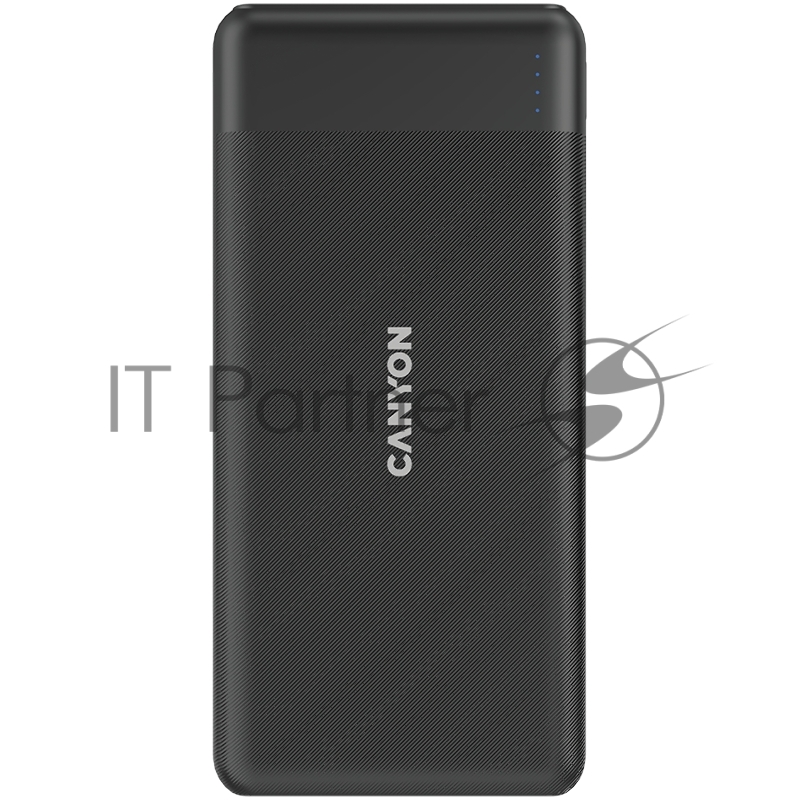 Аккумулятор CANYON PB-109 Power bank 10000mAh Li-poly battery, Input Lightning &Type C : 5V/2A, 9V/2A PD 18W(Max), Output Type C 5V/3A,9V/2.2A,12V/1.5A 20W, Output USB A:5V3A,9V2A,12V1.5A,18W quick charging cable 0.3m, 144*68*16mm, 0.24kg, Black