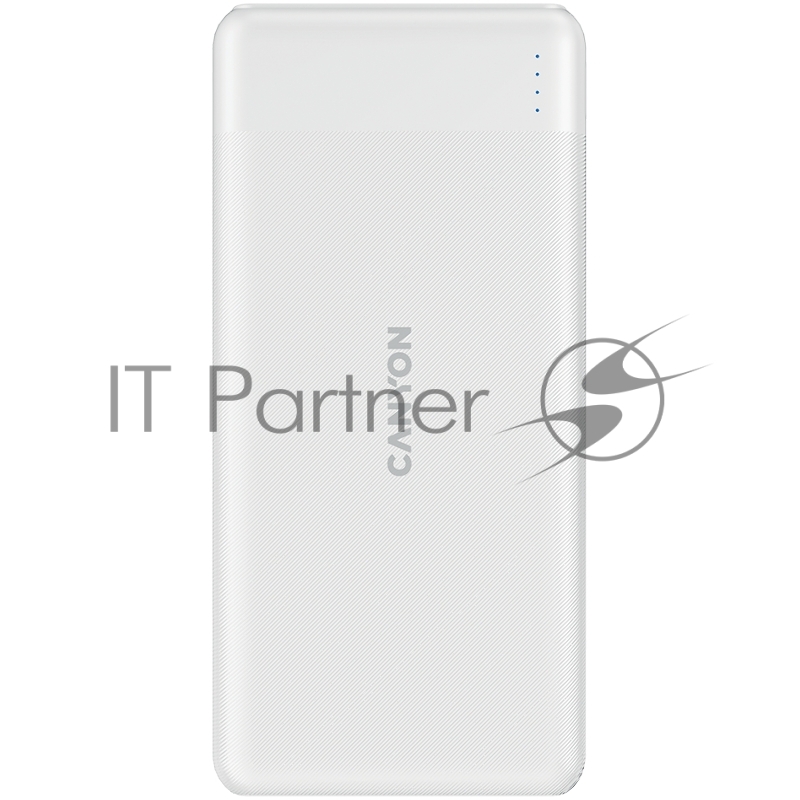 Аккумулятор CANYON PB-109 Power bank 10000mAh Li-poly battery, Input Lightning &Type C : 5V/2A, 9V/2A PD 18W(Max), Output Type C 5V/3A,9V/2.2A,12V/1.5A 20W, Output USB A:5V3A,9V2A,12V1.5A,18W quick charging cable 0.3m, 144*68*16mm, 0.24kg, White