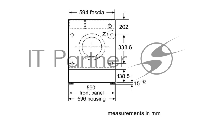 Встраиваемая стиральная машина BOSCH WIW24560GC Series 6, загрузка 8 кг, функция дозагрузки, EcoSilense
