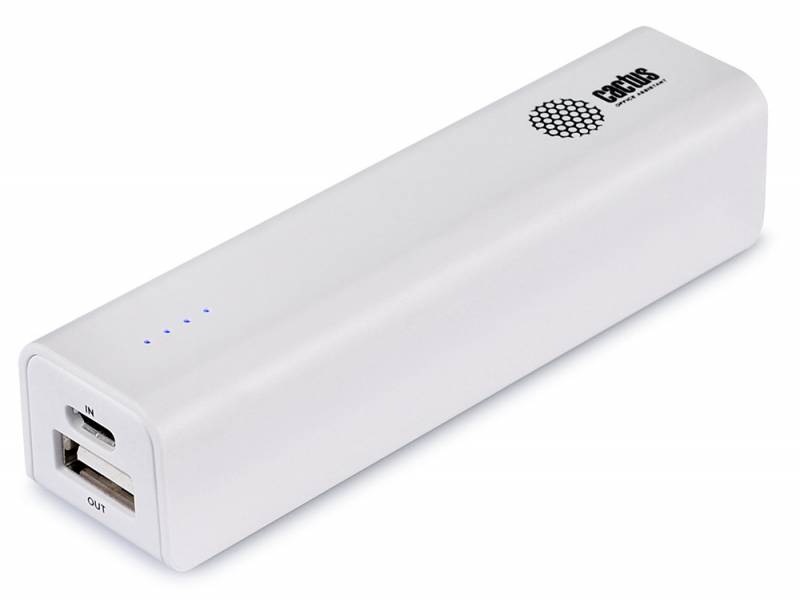 Мобильный аккумулятор Cactus CS-PBAS120-2600WT Li-Ion 2600mAh 1A белый 1xUSB
