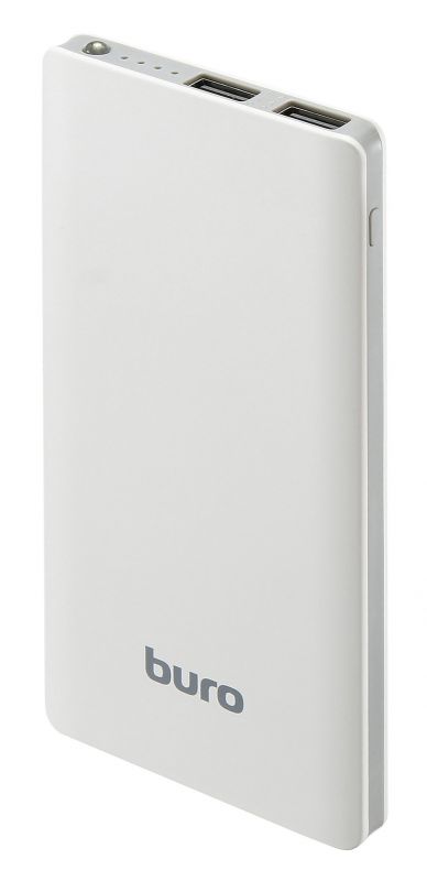Мобильный аккумулятор Buro RCL-8000-WG Li-Pol 8000mAh 2.1A белый/серый 2xUSB