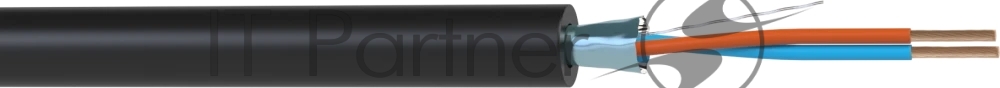 Кабель балансный микрофонный 300 м, 24 AWG, 0.22 мм2, диаметр 3.8 мм, экран, медь 7 x 0.20 мм, черный, бухта