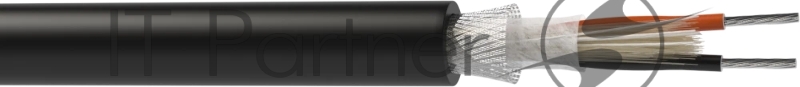 Кабель балансный микрофонный 50 м, 20 AWG, 0.5 мм2, диаметр 6.7 мм, экран, медь 28 x 0.15 мм, черный, бухта