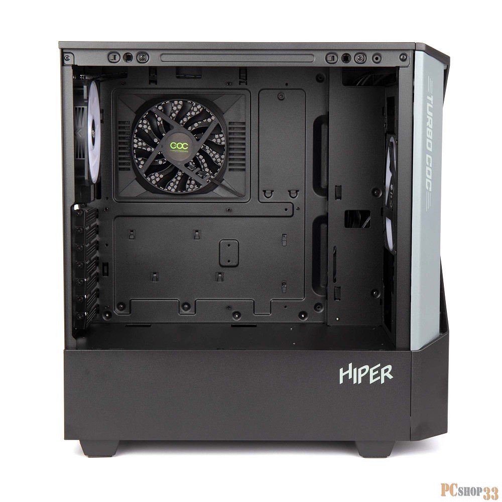 Корпус Hiper CC BG черный без БП ATX 2x120mm 1x140mm 2xUSB3.0 audio bott PSU
