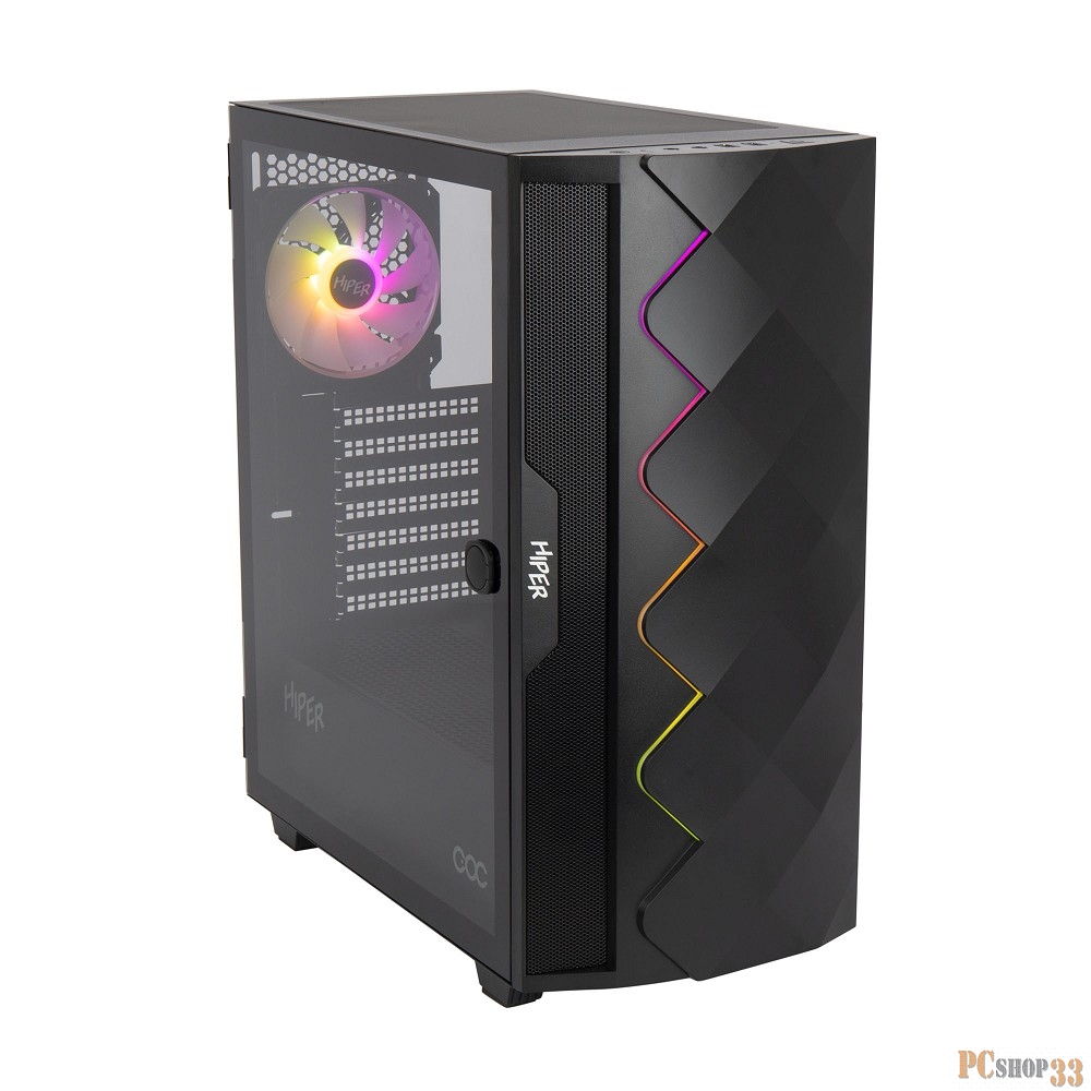 Корпус Hiper DCB черный без БП ATX 1x120mm 1x140mm 1xUSB2.0 1xUSB3.0 audio bott PSU