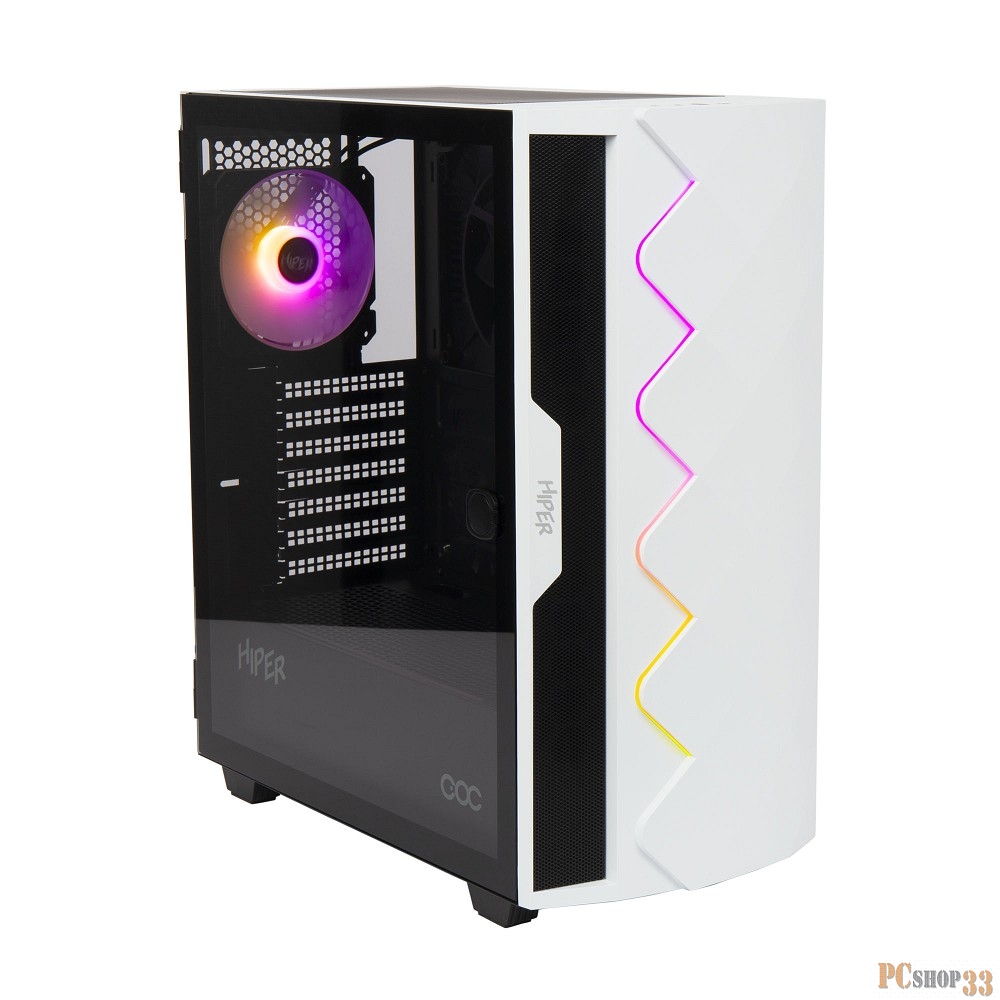 Корпус Hiper DCW белый без БП ATX 1x120mm 1x140mm 1xUSB2.0 1xUSB3.0 audio bott PSU