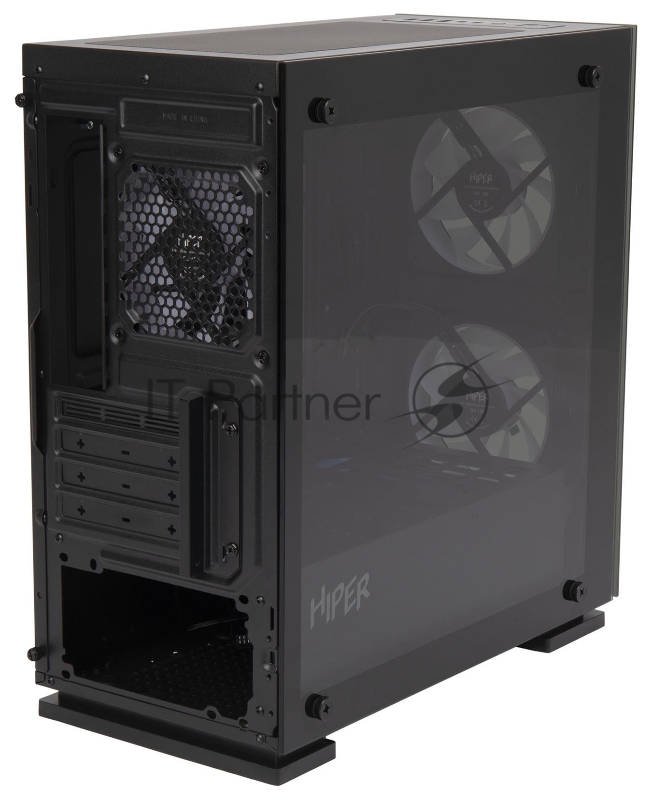 Корпус Hiper M65 черный без БП ATX 3x120mm 1xUSB2.0 1xUSB3.0 audio bott PSU