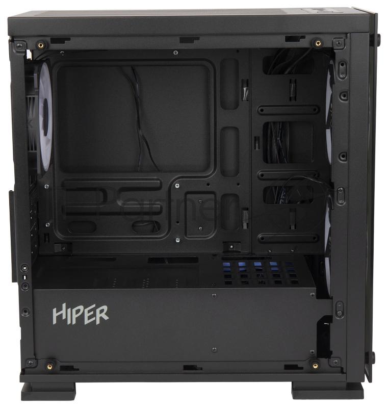 Корпус Hiper M65 черный без БП ATX 3x120mm 1xUSB2.0 1xUSB3.0 audio bott PSU