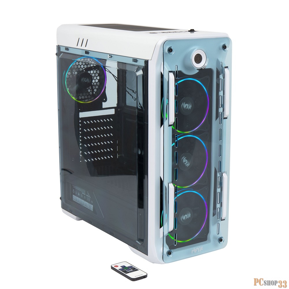 Корпус Hiper OW белый без БП ATX 4x120mm 1x140mm 2xUSB2.0 1xUSB3.0 audio bott PSU