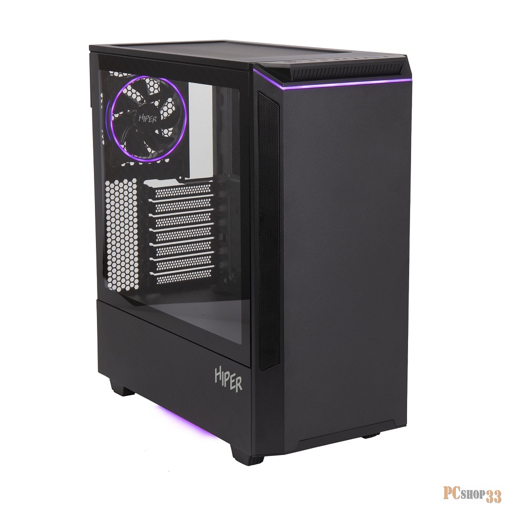 Корпус Hiper PB81 черный без БП ATX 3x120mm 2xUSB2.0 2xUSB3.0 audio bott PSU