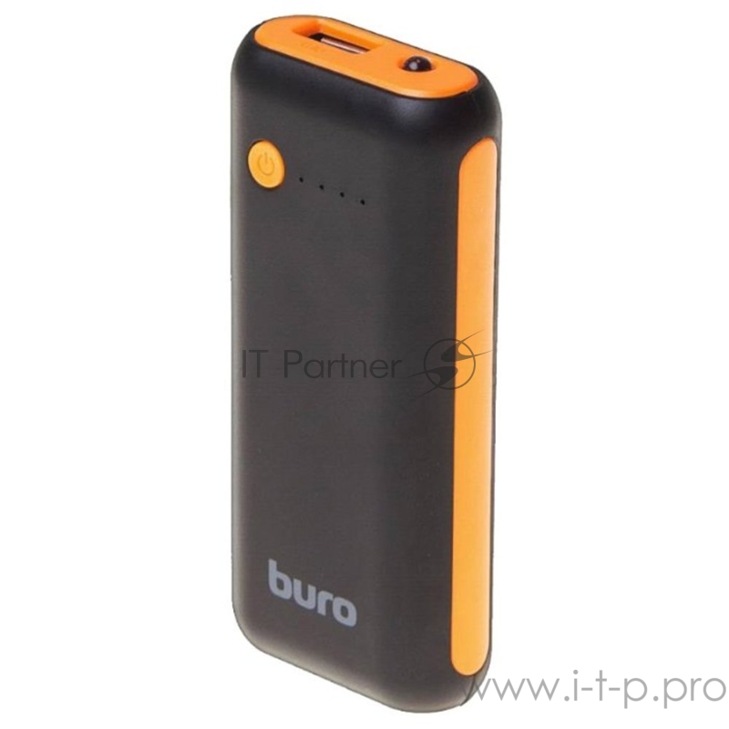 Мобильный аккумулятор Buro RC-5000BO Li-Ion 5000mAh 1A черный/оранжевый 2xUSB