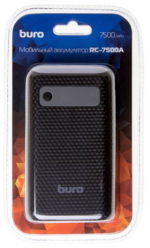 Мобильный аккумулятор Buro RC-7500A-B Li-Ion 7500mAh 1A+1A черный 3xUSB