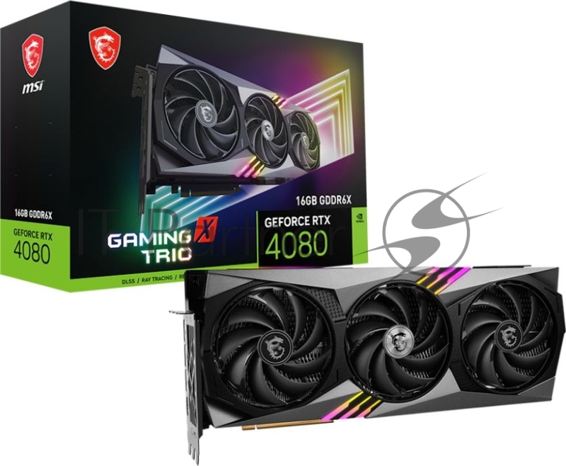 Видеокарта MSI PCI-E 4.0 RTX 4080 16GB GAMING X TRIO NVIDIA GeForce RTX 4080 16384Mb 256 GDDR6X 2595/22400 HDMIx1 DPx3 HDCP Ret