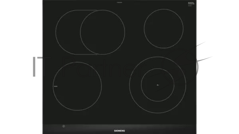 Варочная панель SIEMENS ET675LNV1M iQ300 Встраиваемая электрическая 45x602x520 4 зоны готовки 17 уровней мощности lightSlider HomeConnect FryingSensor