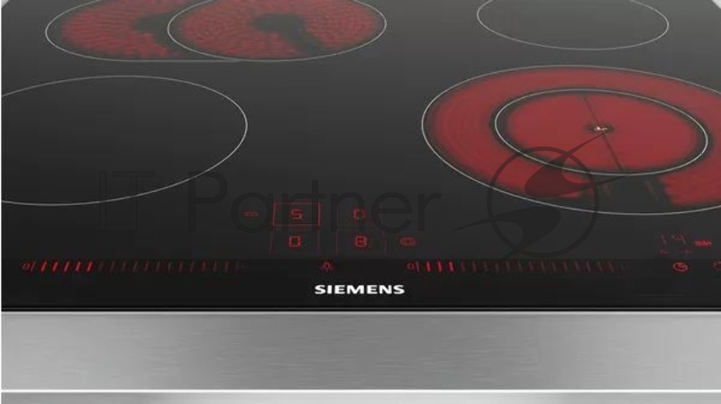 Варочная панель SIEMENS ET675LNV1M iQ300 Встраиваемая электрическая 45x602x520 4 зоны готовки 17 уровней мощности lightSlider HomeConnect FryingSensor