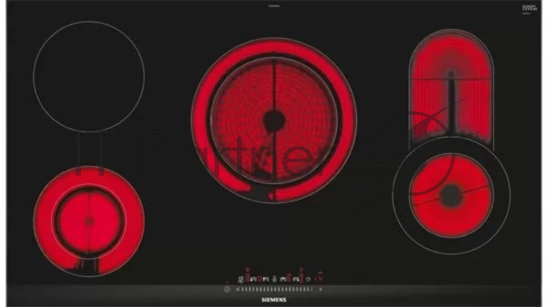 Варочная панель SIEMENS ET975FKB1Q iQ300 Встраиваемая электрическая, 45x912x520 4 зоны готовки 17 уровней мощности touchSlider блокировка от детей