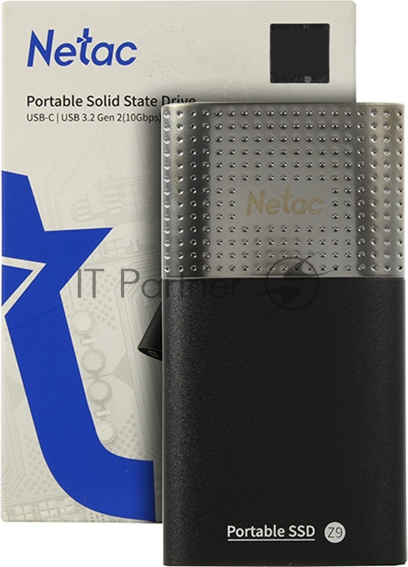 Накопитель SSD External Netac 2.0Tb Z9 <NT01Z9-002T-32BK> (USB3.2, up to 550/480MBs, 90х47.5х11.5mm, Aluminium+Plastic)