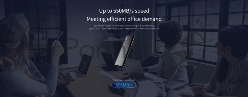 Накопитель SSD External Netac 2.0Tb Z SLIM <NT01ZSLIM-002T-32BK> (USB3.2, up to 520/480MBs, 100х29.5х9mm, Black)