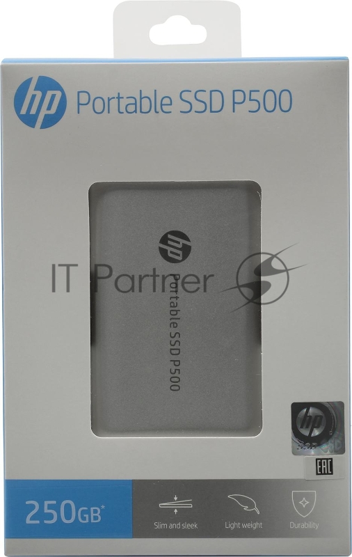 Накопитель External SSD HP 250GB P500 Series Silver <7PD51AA#ABB> (USB 3.2 Gen2 Type-C, up to 370/200Mbs, 100TBW, 79х54х10, 45g)
