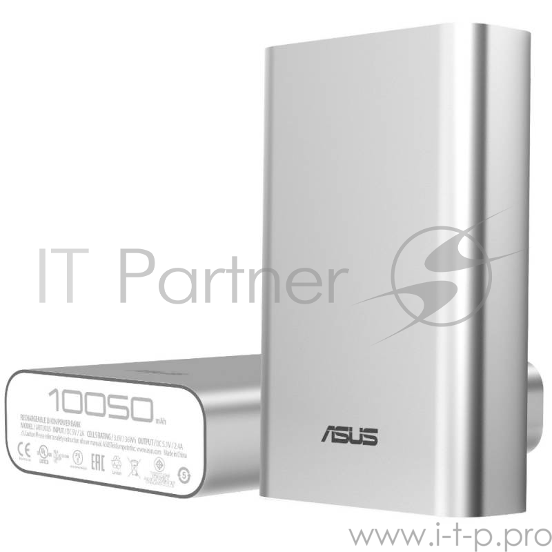 Мобильный аккумулятор Asus ZenPower ABTU005 Li-Ion 10050mAh 2.4A серебристый 1xUSB