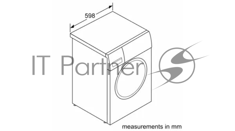 Отдельностоящая стиральная машина SIEMENS WG52A2X0GC iQ300, 845x597x588 10кг 1200об/мин 72дБ StainRemoval VarioSpeed VarioDrum ReLoad TouchControl