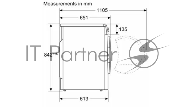Сушильная машина Отдельностоящая с тепловым насосом SIEMENS WT45HV10GC iQ300, 842x598x613 8кг 65дБ Rapid40 softDry AntiVibration TouchControl