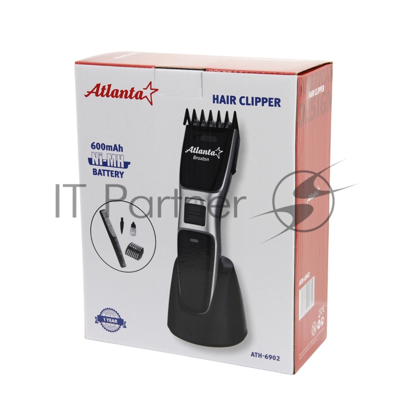 Машинка для стрижки ATLANTA ATH-6902 (silver) аккумуляторная