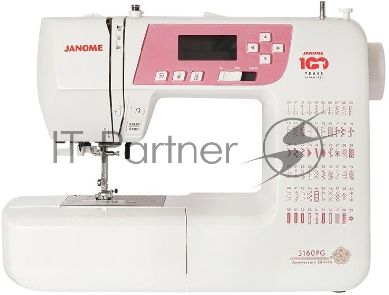Швейная машина Janome 3160 PG 60 операций, горизонт.челнок, 7 видов автоматических петель, ЖК-дисплей