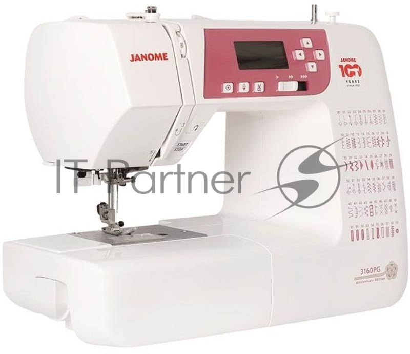 Швейная машина Janome 3160 PG 60 операций, горизонт.челнок, 7 видов автоматических петель, ЖК-дисплей